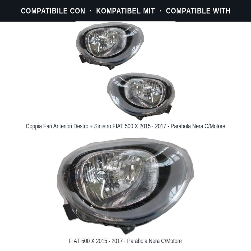 Fari compatibili con Kit Staffe Supporti Faro Anteriore Destro Fiat 500X 2014+ – 3 Pezzi