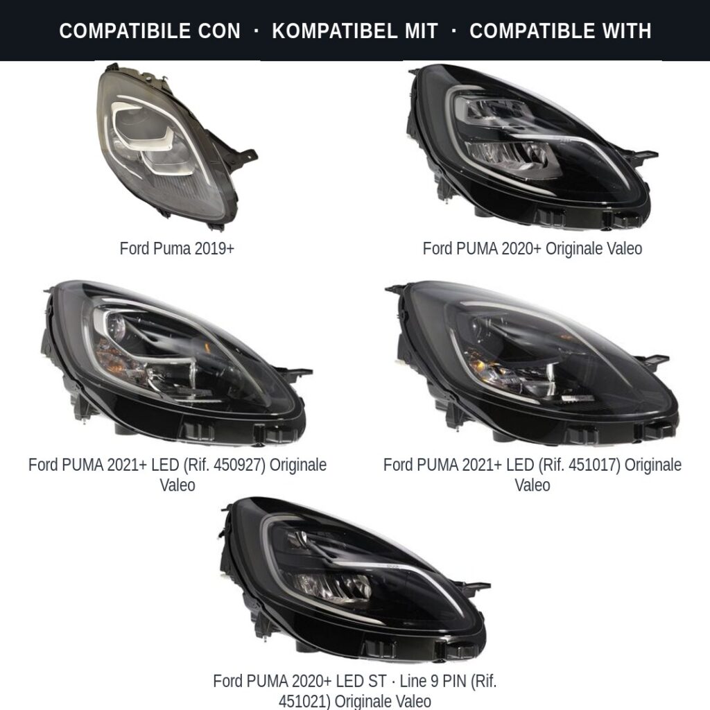 Fari compatibili con Kit Staffe Supporti Faro Anteriore Destro Ford Puma 2019+ – 2 Pezzi