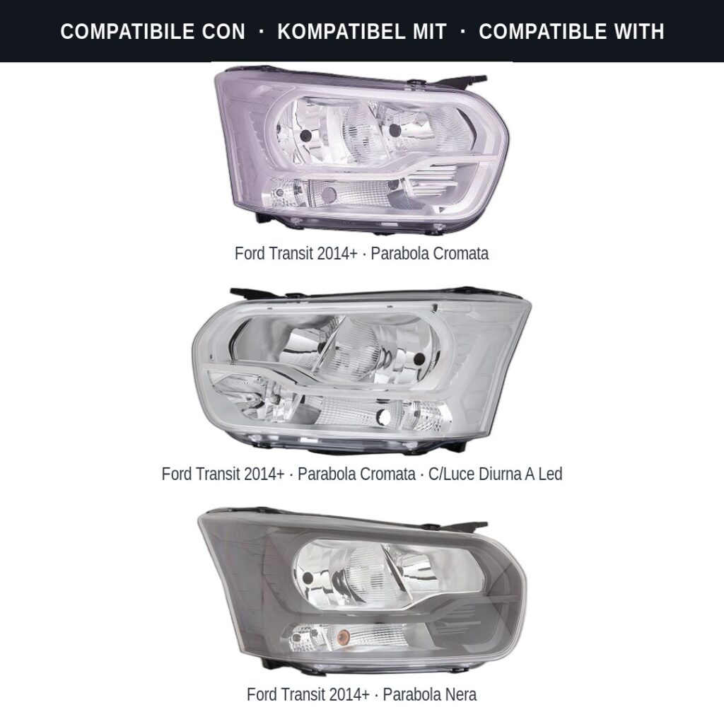 Fari compatibili con Kit Staffe Supporti Faro Anteriore Destro Ford Transit 2014-2019 – 2 Pezzi