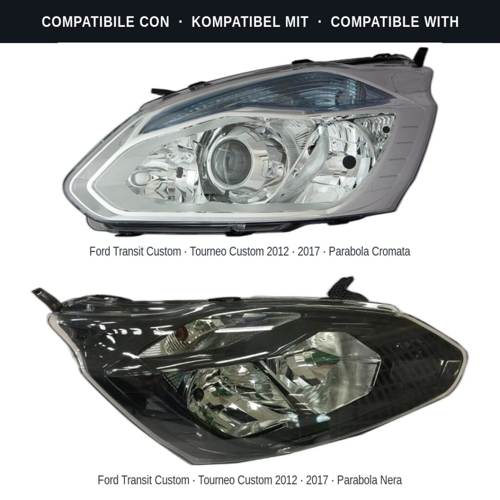 Fari compatibili con Kit Staffe Supporti Faro Anteriore Destro Ford Transit/Tourneo Custom 2012-2017 – 3 Pezzi