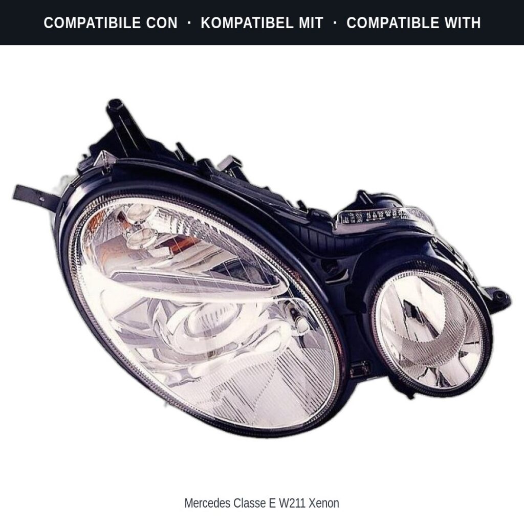 Fari compatibili con Kit Staffe Supporti Faro Anteriore Destro Mercedes Classe E W/S211 2002-2009 – 3 Pezzi
