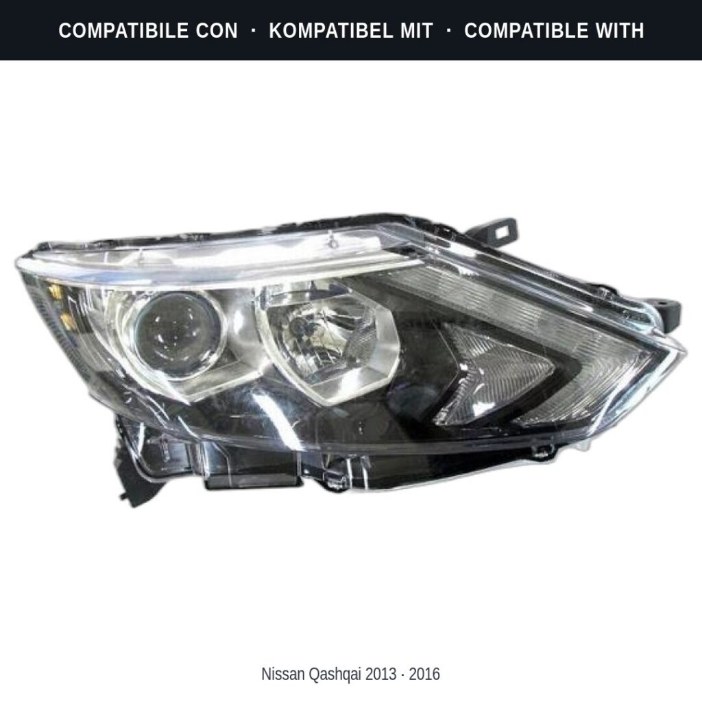 Scheinwerfer compatibili con Kit Staffe Supporti Faro Vorne Destro Nissan Qashqai 2014-2017 – 6 Pezzi