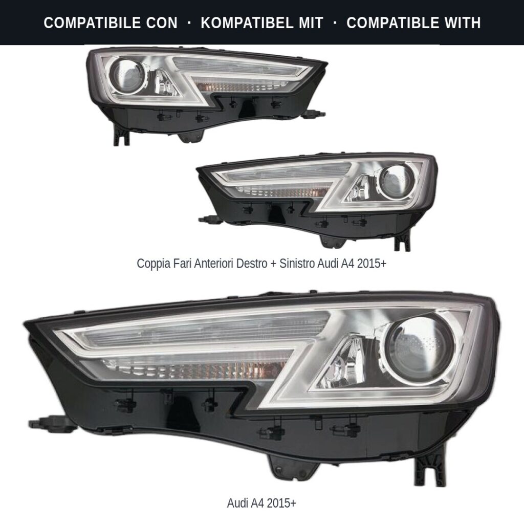 Fari compatibili con Kit Staffe Supporti Faro Anteriore Sinistro Audi A4 2015-2019 – 3 Pezzi