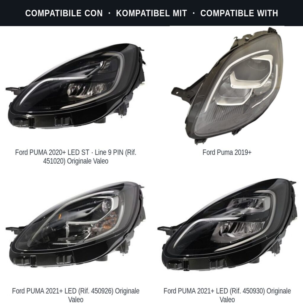 Fari compatibili con Kit Staffe Supporti Faro Anteriore Sinistro Ford Puma 2019+ – 2 Pezzi