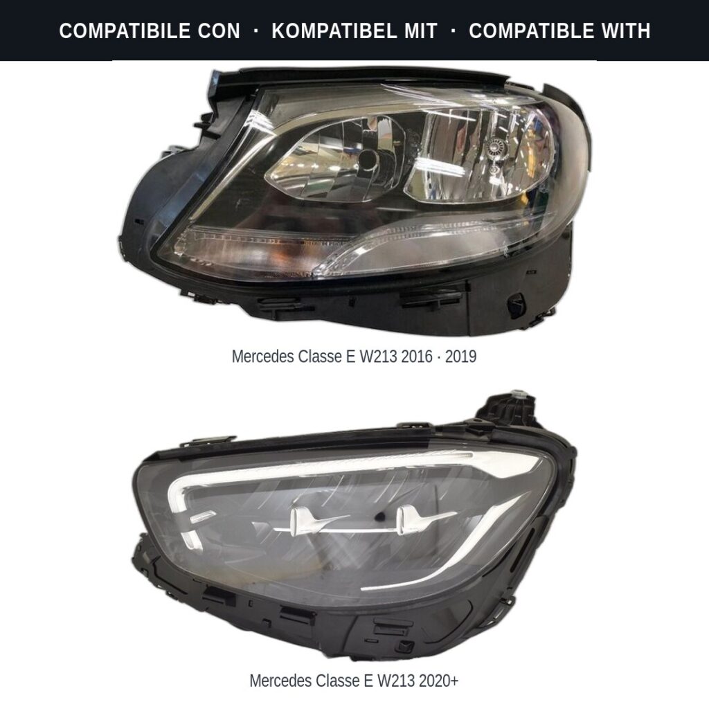 Fari compatibili con Kit Staffe Supporti Faro Anteriore Sinistro Mercedes Classe E W/S213 2016-2023 – 3 Pezzi