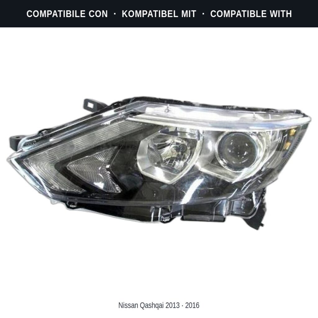 Scheinwerfer compatibili con Kit Staffe Supporti Faro Vorne Sinistro Nissan Qashqai 2014-2017 – 6 Pezzi