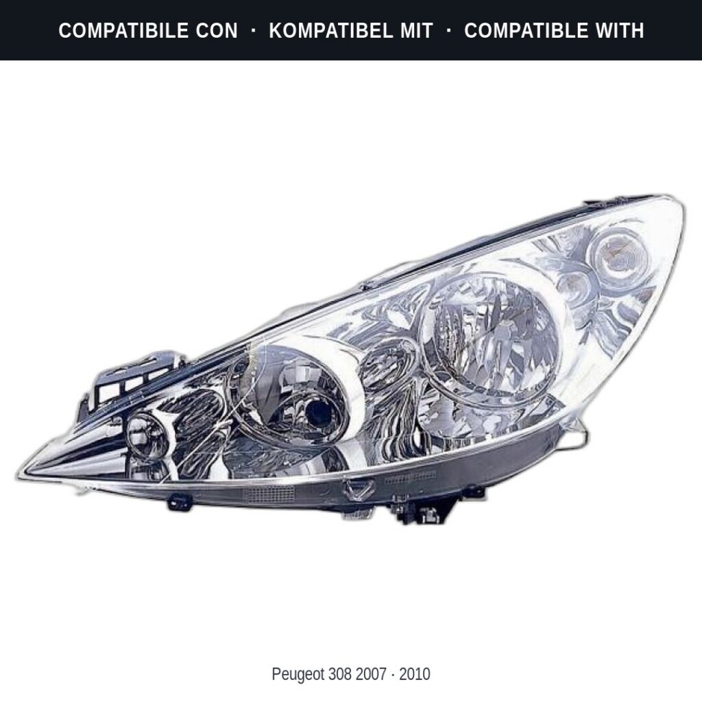 Scheinwerfer compatibili con Kit Staffe Supporti Faro Vorne Sinistro Peugeot 308 2007-2013 – 3 Pezzi