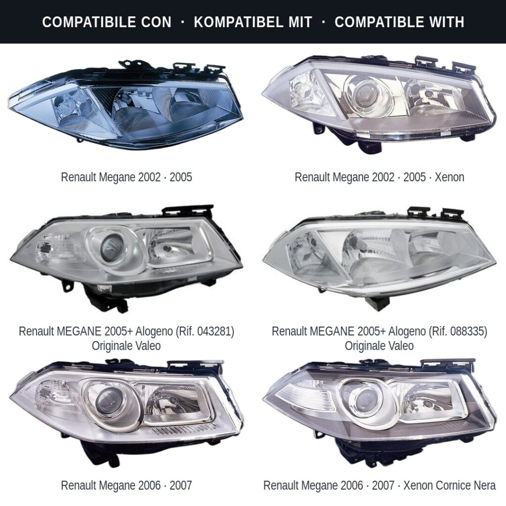Fari compatibili con Staffa Supporto Faro Anteriore Destro Renault Megane II 2002-2008