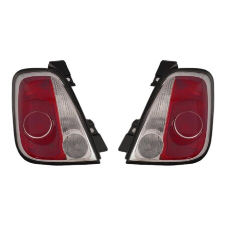 Paar Rückleuchten Rechts + Links FIAT 500 2010-2014 – Cabrio Schwarzer Rand, Originalnummer 51934478, 51934482