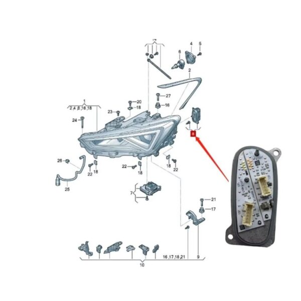 Modulo LED Luce Diurna DRL Sinistro – Seat – B128620-B – foto 4