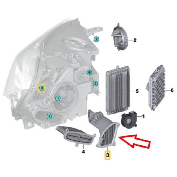Modulo LED Faro Destro – BMW – 63117381454 – foto 3