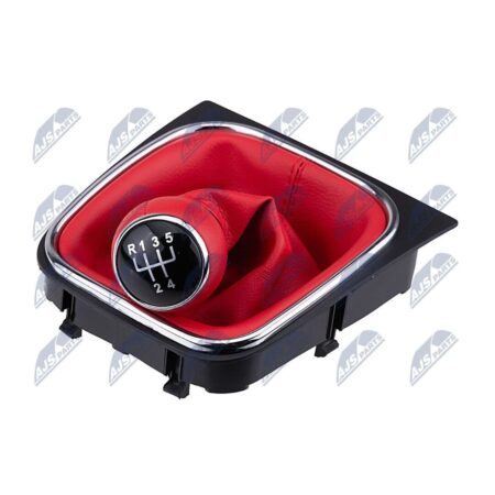 Schaltknauf mit Manschette Volkswagen Golf V 2003+ / Golf VI 2008+ / Golf Plus 2005+ 5-Gang Rot