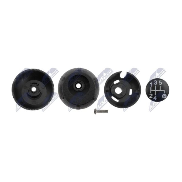 Pomello Leva Cambio Fiat 500 2007+ Nero Effetto Fibra di Carbonio Tappo Nero – foto 3
