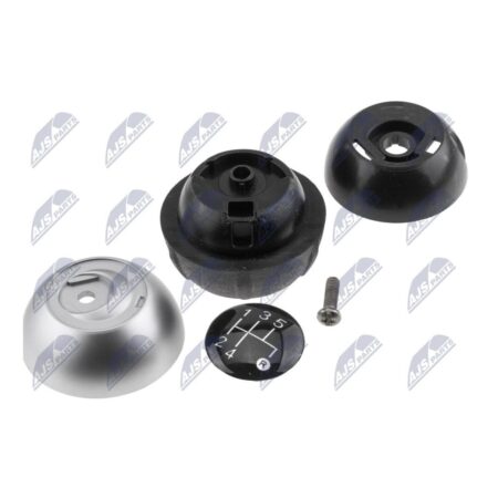 Pomello Leva Cambio Fiat 500C Abarth 2007+ Opaco Argento Tappo Nero 5 Marce