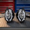 Coppia Fari Anteriori Destro + Sinistro FIAT 500 2015+ – Inferiore Manuale A Led Parabola Nera sul banco officina