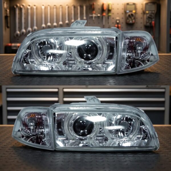 Paar Scheinwerfer Fiat Punto 93 Celis-Technologie, mit Leuchte Crystal – Bild 2