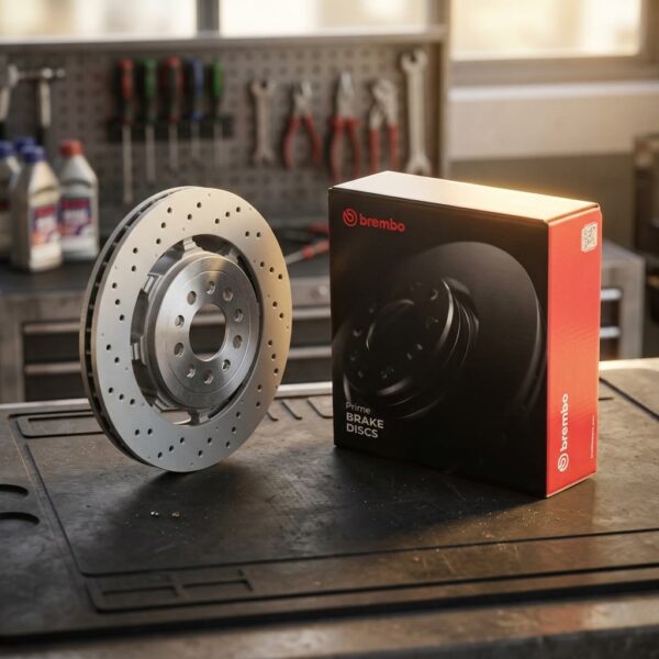 Dischi freno anteriori BREMBO per Alfa Romeo Stelvio Quadrifoglio 2.9 09.C505.33 sul banco officina