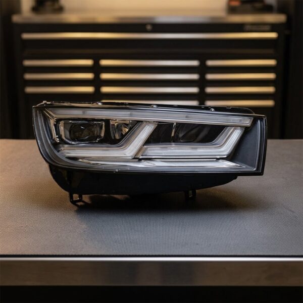 Faro Anteriore Destro Audi Q5 2016+ – C/Motore Full Led sul banco officina