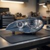 Faro Anteriore Sinistro BMW X5 E70 2006-2009 – Xenon Tecnologia Celis C/Motore Parabola Nera sul banco officina