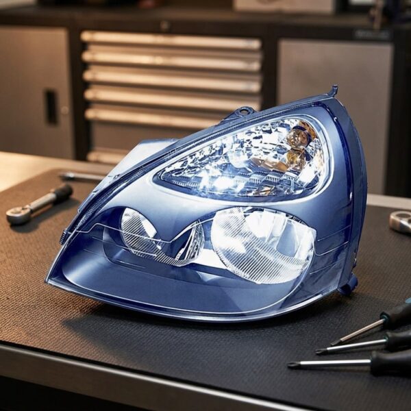 Faro Anteriore Sinistro Renault Clio 2001-2004 - Parabola Nera sul banco officina