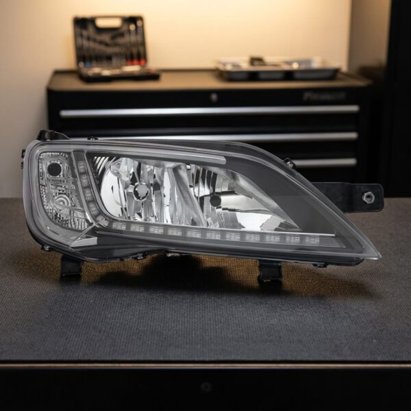 Faro destro fiat ducato 14> citroen jum per 14> Parabola Cromata - Elettrico - A Led sul banco officina