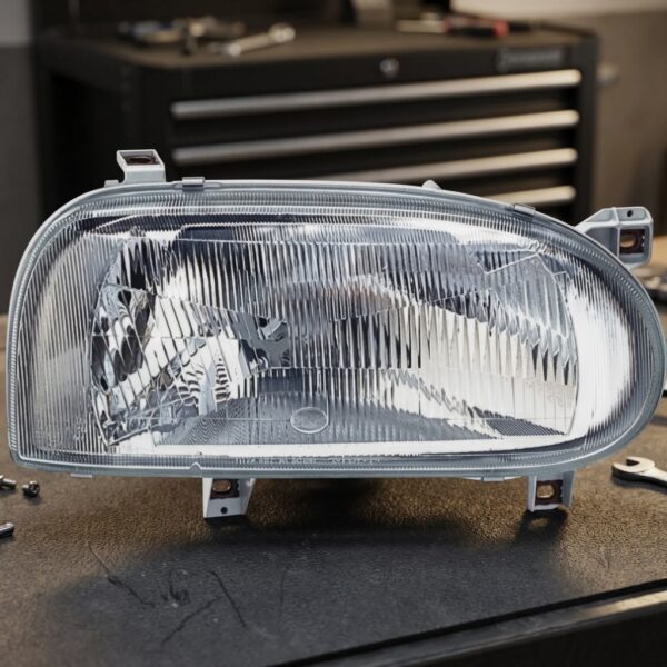 Faro Destro H4 Per Volkswagen Golf Iii 8/91-7/97 ricambio originale Hella sul banco officina