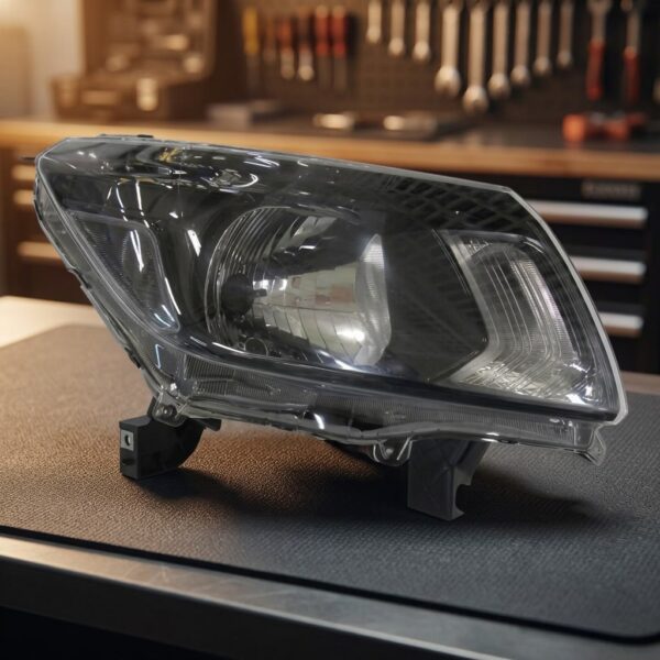 Faro fanale proiettore destro per Nissan Navara Pick-up Parabola Nera 9/15> sul banco officina