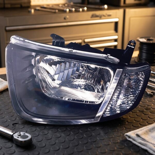 Faro fanale proiettore sinistro mitsubishi l200 05>2/10 fanalino chiaro cabina singola sul banco officina