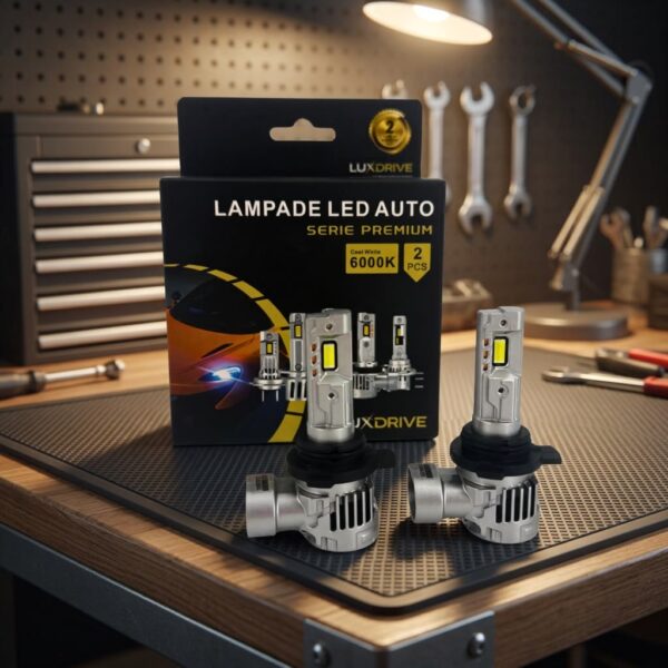 Kit Lampade LED HIR2 LUXDRIVE 6000K Luce Bianca 60W 4000 Lumen sul banco officina