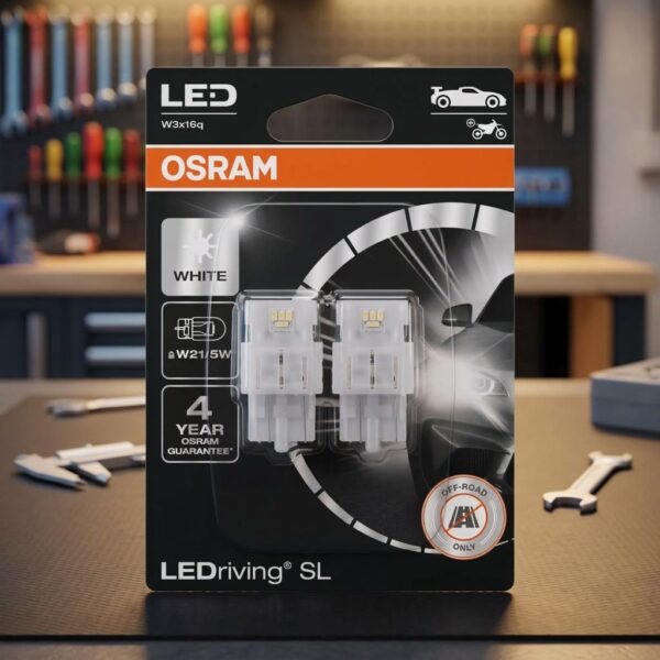 KIT LAMPADE W21W/5W LED 6000K 12V sul banco officina