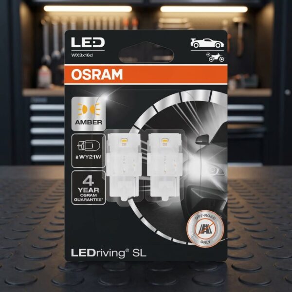 KIT LAMPADE WY21W LED AMBER 12V sul banco officina