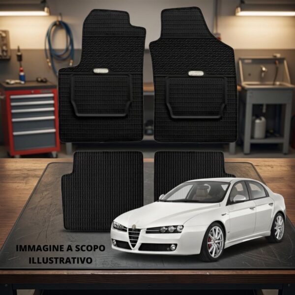 LUCEV Tappetini in Gomma per Alfa Romeo 159, Neri, con Fermi sul banco officina