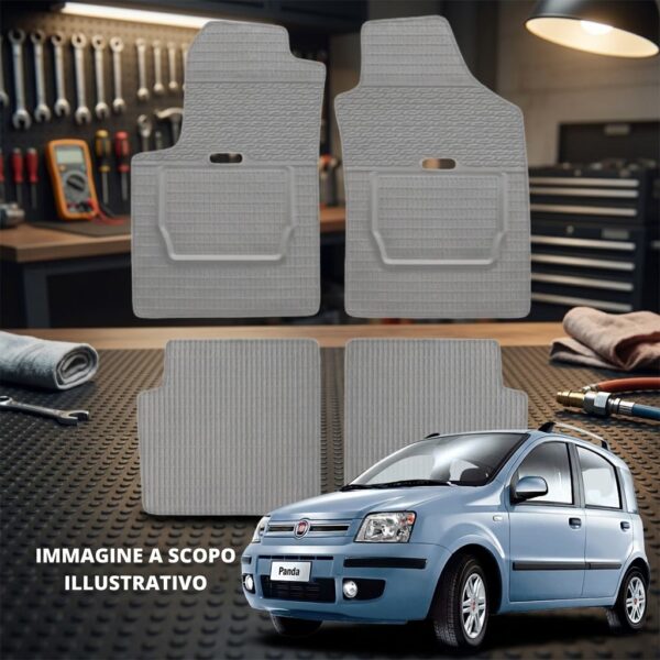 LUCEV Tappetini in Gomma per Fiat Panda (03>12), Grigio, senza Fermi sul banco officina