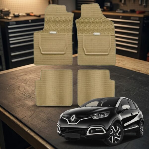 LUCEV Tappetini in Gomma per Renault Captur (13>), Avana, con Fermi sul banco officina