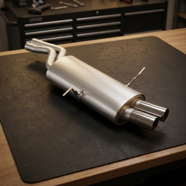 Scarico posteriore BMW Serie 3 E46 omologato Race Line - Ragazzon 58.1156.51 sul banco officina