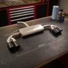 Scarico posteriore Audi A3 8Y omologato Sport Line - Ragazzon 50.1106.64B sul banco officina