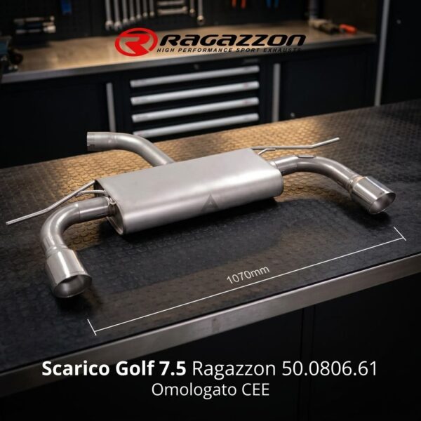 Scarico Golf 7.5 Doppia Uscita Ragazzon 50.0806.61 sul banco officina