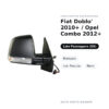 Specchietto Retrovisore Destro Fiat Doblo’ 2010+ / Opel Combo 2012+ – Manuale, con Freccia, Nero – foto 2