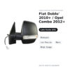 Außenspiegel Links Fiat Doblo' 2010+ / Opel Combo 2012+ – Manuell, mit Blinker, Schwarz, Mod. Cargo – Bild 2