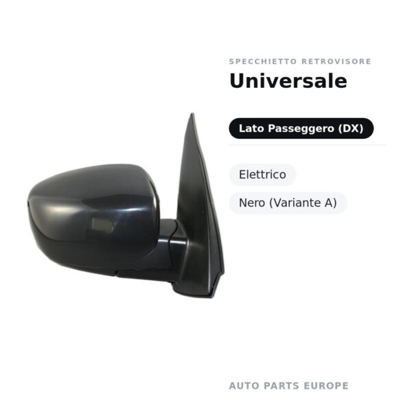 Specchietto Retrovisore Destro Universale – Elettrico, Nero (Variante A) – foto 2
