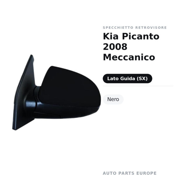 Specchietto Retrovisore Sinistro Kia Picanto 2008 Meccanico – Nero – foto 2