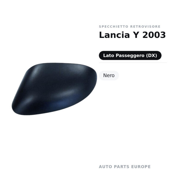Außenspiegel Rechts Lancia Y 2003 – Schwarz – Bild 2