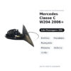 Specchietto Retrovisore Destro Mercedes Classe C W204 2006+ – Elettrico, Riscaldato, Ripiegabile, Memoria, Asferico, 13 Pin