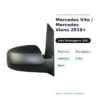 Specchietto Retrovisore Destro Mercedes Vito / Mercedes Viano 2010+ – Elettrico, Riscaldato, Asferico, 5 Pin, Nero – foto 2