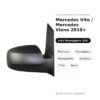 Außenspiegel Rechts Mercedes Vito / Mercedes Viano 2010+ – Elektrisch, Beheizt, Klappbar, Asphärisch, 7 Pin, Schwarz – Bild 2