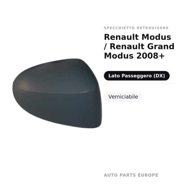 Außenspiegel Rechts Renault Modus / Renault Grand Modus 2008+ – Lackierbar – Bild 2