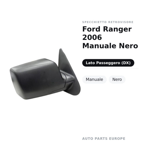 Specchietto Retrovisore Destro Ford Ranger 2006 Manuale Nero – Manuale, Nero – foto 2