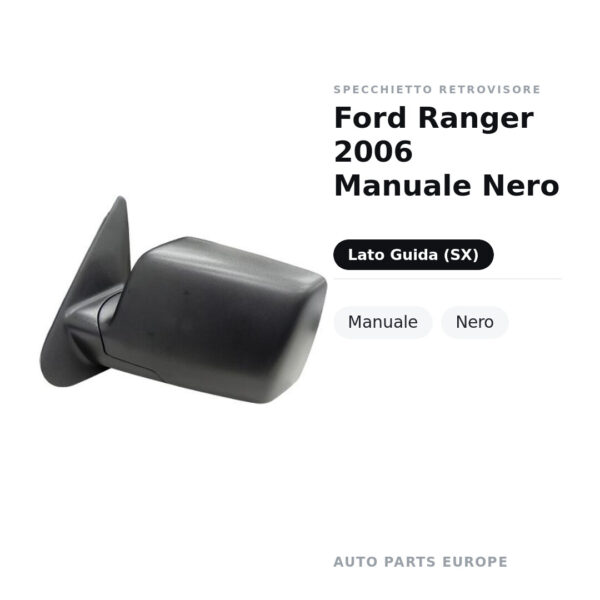 Specchietto Retrovisore Sinistro Ford Ranger 2006 Manuale Nero – Manuale, Nero – foto 2