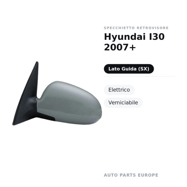 Außenspiegel Links Hyundai I30 2007+ – Elektrisch, Lackierbar – Bild 2