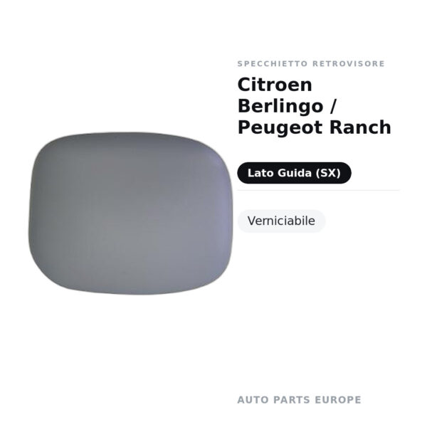 Außenspiegel Links Citroen Berlingo / Peugeot Ranch – Lackierbar – Bild 2